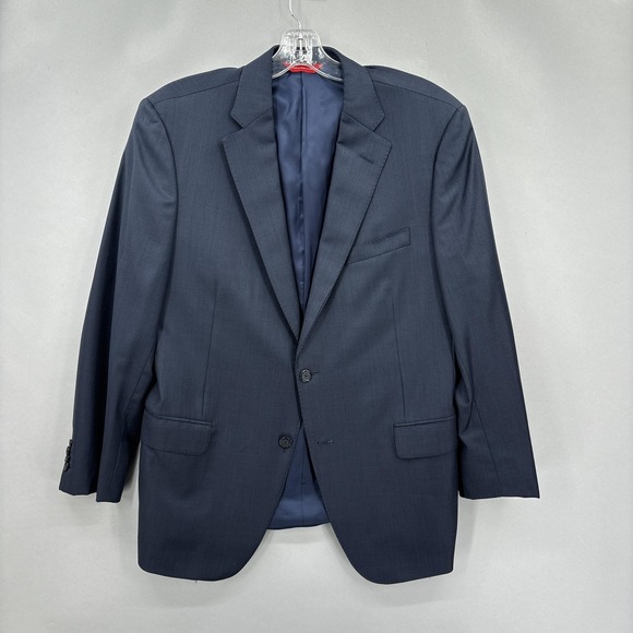Samuelsohn Sport Coat Mens 42R Navy Wool Super 120s Loro Piana Performance